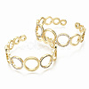 Brass Micro Pave Clear Cubic Zirconia Cuff Bangles BJEW-S142-016-NF-1