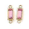 Birthstone 304 Stainless Steel Rhinestone Connector Charms STAS-L022-576G-12-1
