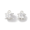 Rack Plating Brass Micro Pave Clear Cubic Zirconia Pendants KK-A224-09P-1