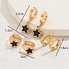 3 Pairs 201 Stainless Steel Acrylic Hoop Earrings for Women BM5587-5