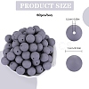 80Pcs Round Silicone Focal Beads SIL-SZ0001-24-22-2