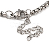 201 Stainless Steel Popcorn Chain Bangles for Women BJEW-M044-02P-3