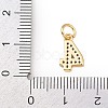 Brass Micro Pave Clear Cubic Zirconia Charms KK-G544-04G-04-3