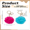 4Pcs 2 Colors Handmade Plush Cloth Fabric Pom Pom Ball Keychain KEYC-LP0001-27-2