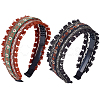 2Pcs 2 Colors Floral Hair Bands Embellishments for Women OHAR-CY0001-19A-7