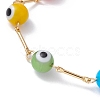 Lampwork Evil Eye Link Chain Bracelets BJEW-JB10043-3