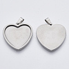 Non-Tarnish 201 Stainless Steel Pendant Cabochon Settings X-STAS-R101-02-2