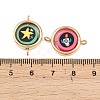 CCB Plastic Frame with Polymer Clay Space Theme Beads Flat Round Links Connector Charms KK-D103-10C-G-3