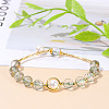 Natural Lodolite Quartz Round Beads Stretch Bracelets WG049BD-03-1