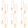 12Pcs 2 Styles Brass Stud Earring Findings KK-UN0001-09-1