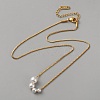 Plastic Round Graduated Beaded Stainless Steel Box Chain Necklaces NJEW-WH0020-73-1