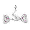Brass Micro Pave Cubic Zirconia Chain Extender with Glass KK-G474-10P-02-1