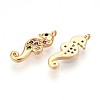 Brass Micro Pave Cubic Zirconia Pendants KK-N261-16G-2