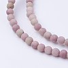 Frosted Natural Rhodonite Round Bead Strands G-G735-09F-4mm-2