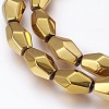 Electroplated Non-magnetic Synthetic Hematite Beads Strands G-P392-R09-2