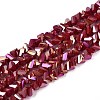 Electroplate Opaque Glass Beads Strands GLAA-N022-4mm-15-1