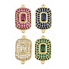 Brass Micro Pave Cubic Zirconia Connector Charms CU-CBAAB9C-01G-1