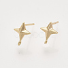 Brass Stud Earring Findings KK-T048-015G-NF-1