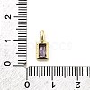 Rectangle Brass Micro Pave Cubic Zirconia Charms KK-C134-14G-4