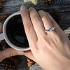 Enamel Flower of Life Twist Wave Open Cuff Ring JR921A-7