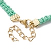 Braided Waxed Polyester Rectangle Link Chain Bracelets BJEW-JB10000-01-4