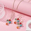 Natural & Synthetic Mixed Gemstone Cross Jewelry Set SJEW-JS01284-01-2