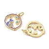 Brass Enamel Pendants KK-P326-16G-2
