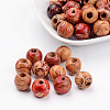 Round Printed Wood Beads X-WOOD-R243-13mm-M2-2