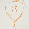 Elegant Vintage Brass Tassel Dangle Earrings & Pendant Necklace Sets for Women MN4192-4