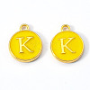Golden Plated Alloy Enamel Charms X-ENAM-S118-09K-2
