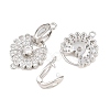 SHEGRACE Brass Micro Pave Clear Cubic Zirconia Fold Over Clasps XGRQ5K726-841P-3