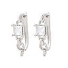 Brass Micro Pave Cubic Zirconia Hoop Earring Findings CU-CBAB5B4-07P-1