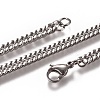 Non-Tarnish Men's Cuban Link Chain Necklaces NJEW-L172-1-1