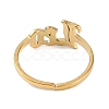 Ion Plating(IP) 304 Stainless Steel Constellation Open Cuff Ring for Women RJEW-C097-01G-02-3