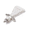 Glass Seed Beads Pendants PALLOY-MZ00381-02-4