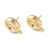 Brass Stud Earring Finding with Loops KK-C042-06G-1