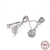Anti-Tarnish Rhodium Plated 925 Sterling Silver Pendant Bails STER-L058-007P-4