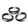 Natural Quartz Crystal & Braided Microfiber Leather Multi-strand Bracelets for Women Men GG-CBAEA55-01E-4