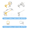 120Pcs 2 Colors Iron Ball Stud Earring Post KK-UN0001-70-3
