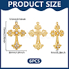 6Pcs Alloy Big Gothic Pendants ALRI-UN0001-05-3