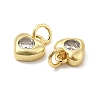 Brass Micro Pave Clear Cubic Zirconia Charms KK-E068-VB236-2