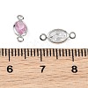 SHEGRACE Brass Pave Cubic Zirconia Oval Connector Charms XGRQ2O871-439P-3