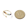 Natural Mixed Gemstone Braided Beaded Chakra Open Cuff Ring RJEW-JR00548-8