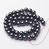 1 Strand Grade AAA Non-Magnetic Synthetic Hematite Round Beads Strands X-G-H1623-8mm-1-2