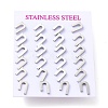 Tarnish Resistant 304 Stainless Steel Greek Alphabet Stud Earrings STAS-D007-07P-03-3