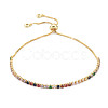 Cubic Zirconia Tennis Bracelet BJEW-T020-03B-01G-1