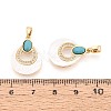 Synthetic Turquoise with White Shell Pendants KK-N287-11G-01-3