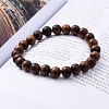 Unisex Natural Wood Beaded Stretch Bracelets BJEW-JB05463-03-3