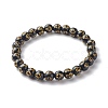 Imitation Wood Plating Acrylic Beads Stretch Bracelet Sets BJEW-JB06592-2