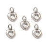 Brass Micro Pave Clear Cubic Zirconia Charms KK-E068-VB235-3